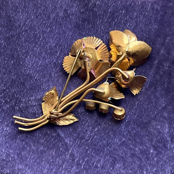 Vintage 1950’s Floral Multicolor Brooch - Picture 3 of 7